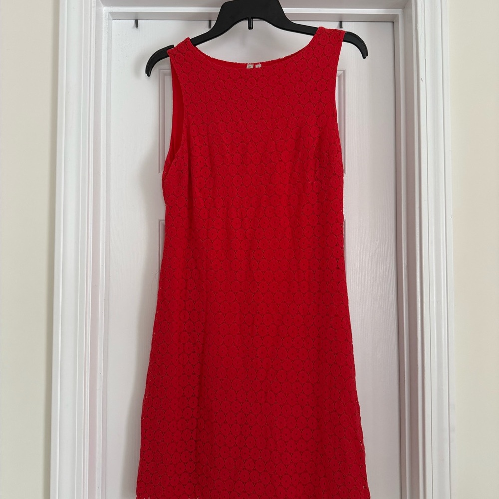 Madison Red Sheath Mini Dress Scoop Neck Sleeveless